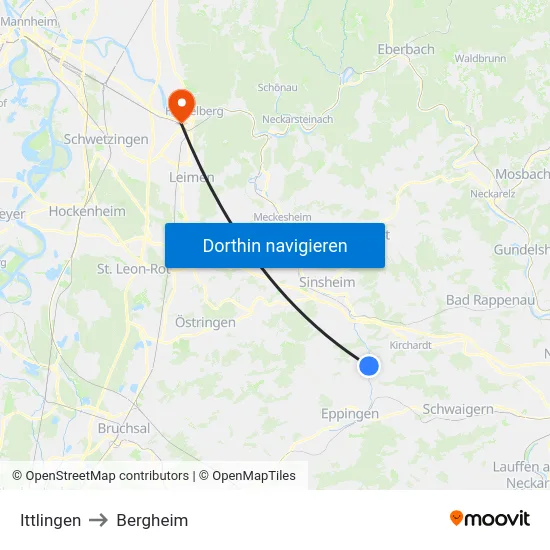 Ittlingen to Bergheim map