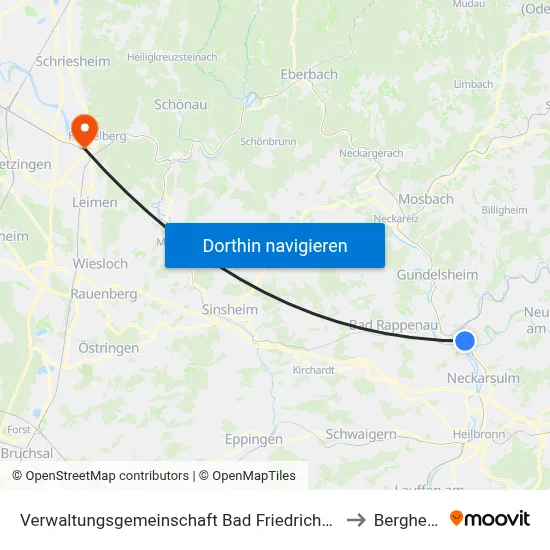 Verwaltungsgemeinschaft Bad Friedrichshall to Bergheim map