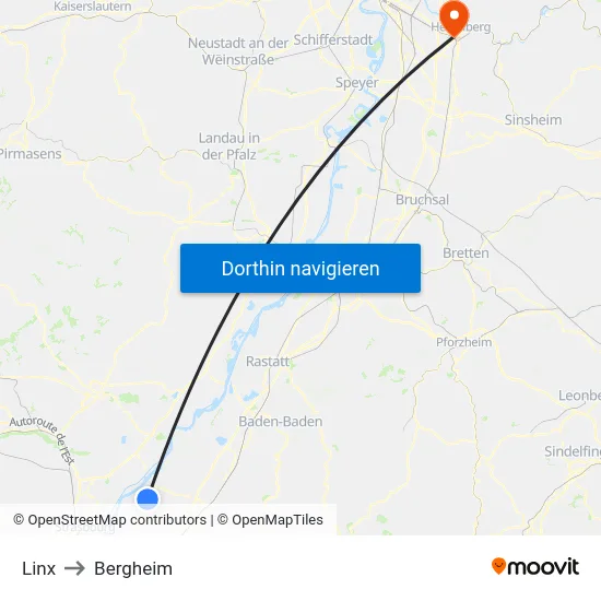 Linx to Bergheim map