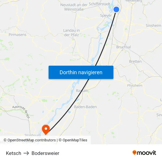Ketsch to Bodersweier map