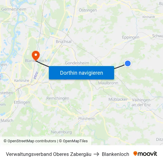 Verwaltungsverband Oberes Zabergäu to Blankenloch map