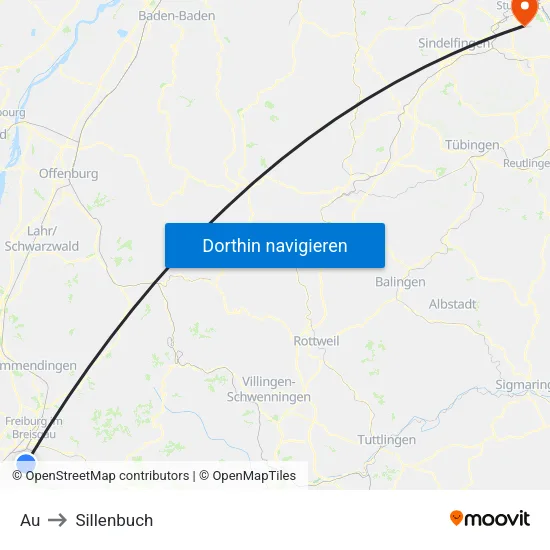 Au to Sillenbuch map