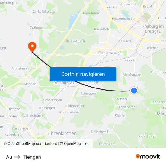 Au to Tiengen map