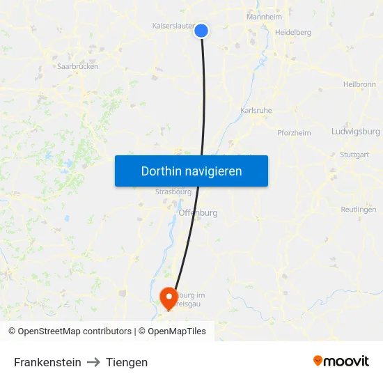 Frankenstein to Tiengen map