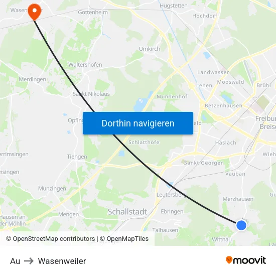Au to Wasenweiler map