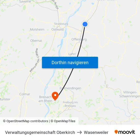 Verwaltungsgemeinschaft Oberkirch to Wasenweiler map
