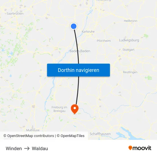 Winden to Waldau map