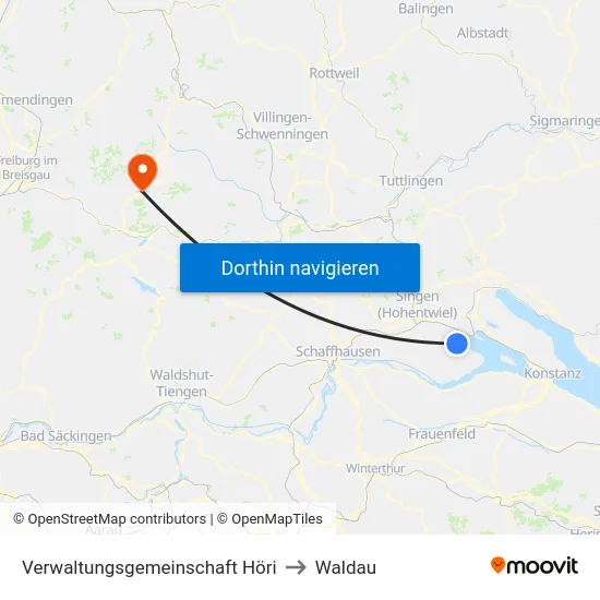 Verwaltungsgemeinschaft Höri to Waldau map