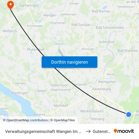 Verwaltungsgemeinschaft Wangen Im Allgäu to Gutenstein map
