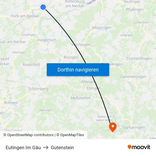 Eutingen Im Gäu to Gutenstein map
