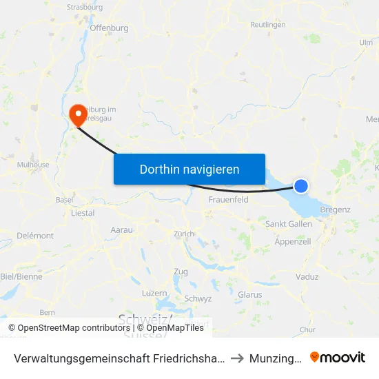 Verwaltungsgemeinschaft Friedrichshafen to Munzingen map