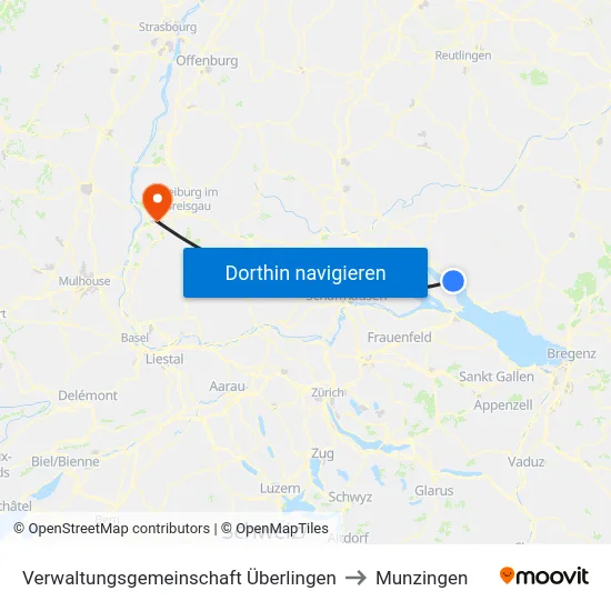 Verwaltungsgemeinschaft Überlingen to Munzingen map
