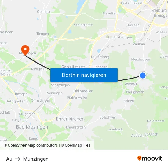 Au to Munzingen map