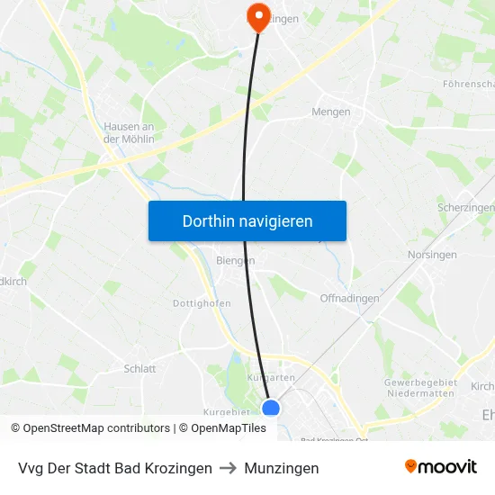 Vvg Der Stadt Bad Krozingen to Munzingen map
