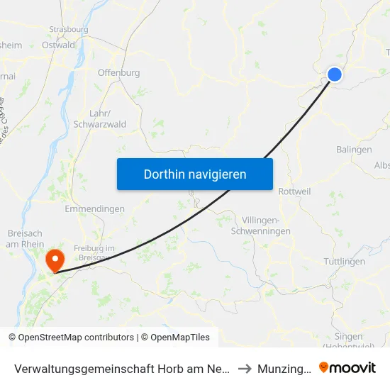 Verwaltungsgemeinschaft Horb am Neckar to Munzingen map