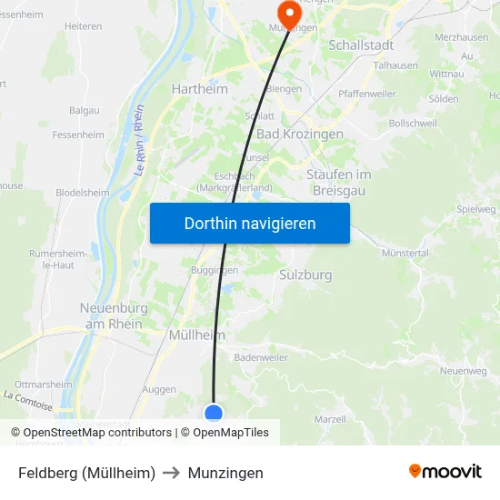 Feldberg (Müllheim) to Munzingen map