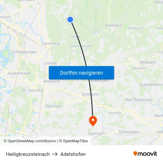 Heiligkreuzsteinach to Adelshofen map