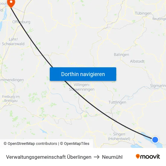 Verwaltungsgemeinschaft Überlingen to Neumühl map
