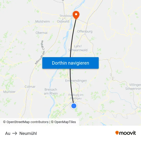 Au to Neumühl map
