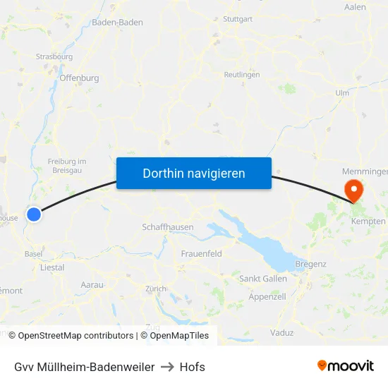 Gvv Müllheim-Badenweiler to Hofs map