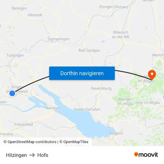 Hilzingen to Hofs map