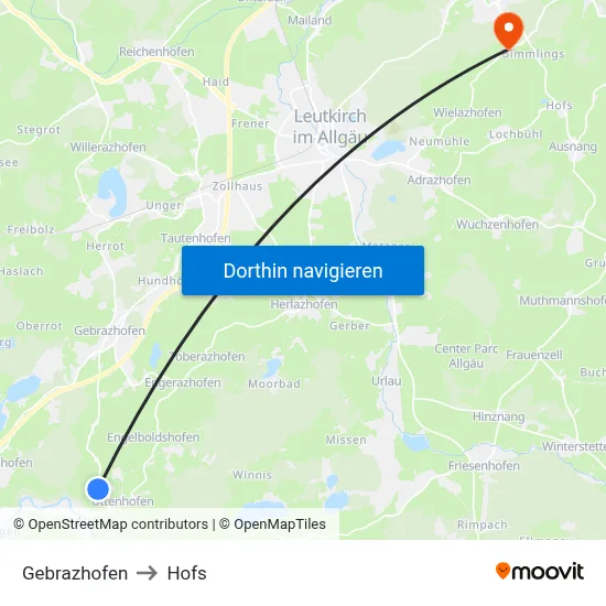 Gebrazhofen to Hofs map