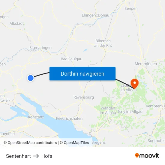 Sentenhart to Hofs map