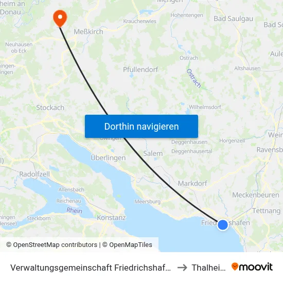Verwaltungsgemeinschaft Friedrichshafen to Thalheim map