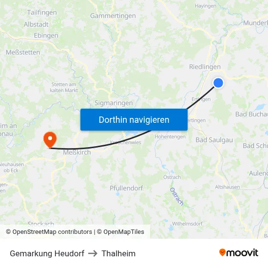 Gemarkung Heudorf to Thalheim map