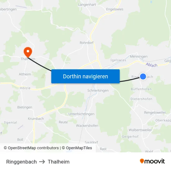 Ringgenbach to Thalheim map