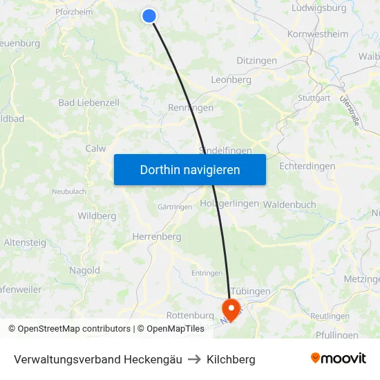 Verwaltungsverband Heckengäu to Kilchberg map