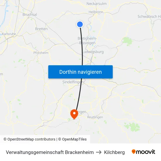 Verwaltungsgemeinschaft Brackenheim to Kilchberg map