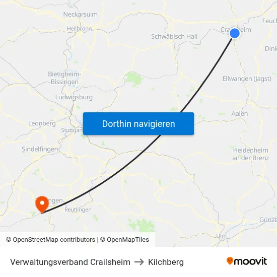 Verwaltungsverband Crailsheim to Kilchberg map