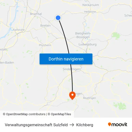 Verwaltungsgemeinschaft Sulzfeld to Kilchberg map