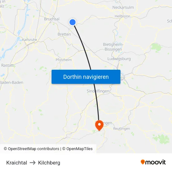 Kraichtal to Kilchberg map