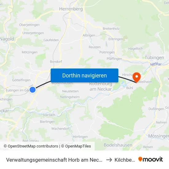 Verwaltungsgemeinschaft Horb am Neckar to Kilchberg map