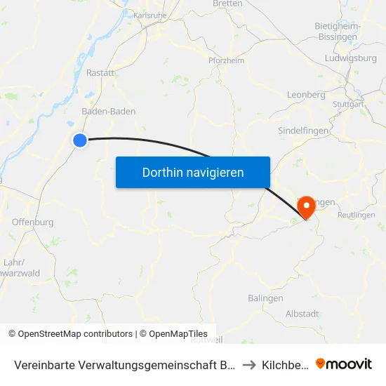 Vereinbarte Verwaltungsgemeinschaft Bühl to Kilchberg map