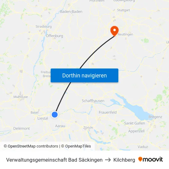 Verwaltungsgemeinschaft Bad Säckingen to Kilchberg map