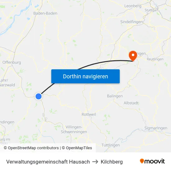 Verwaltungsgemeinschaft Hausach to Kilchberg map