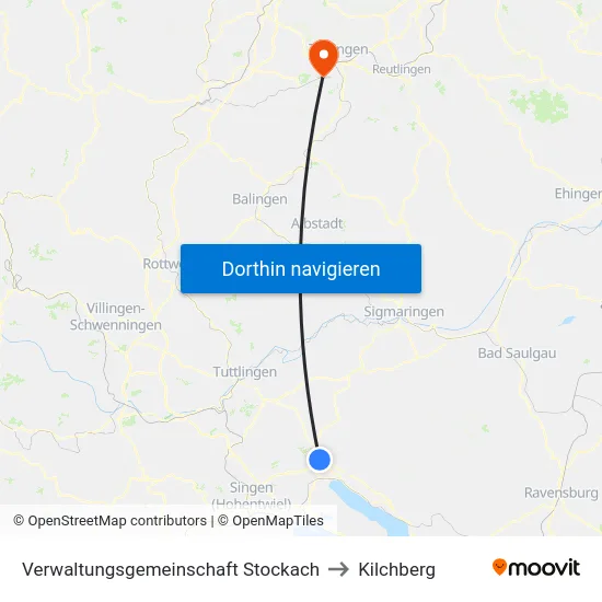 Verwaltungsgemeinschaft Stockach to Kilchberg map