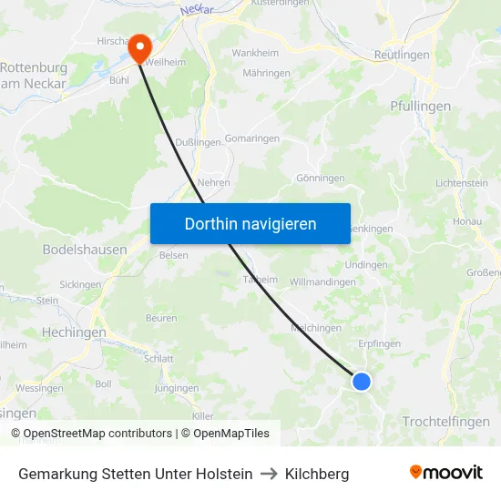 Gemarkung Stetten Unter Holstein to Kilchberg map