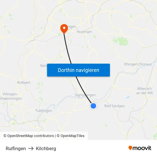 Rulfingen to Kilchberg map