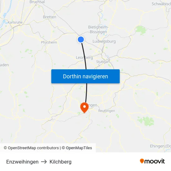 Enzweihingen to Kilchberg map