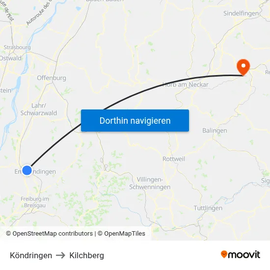 Köndringen to Kilchberg map