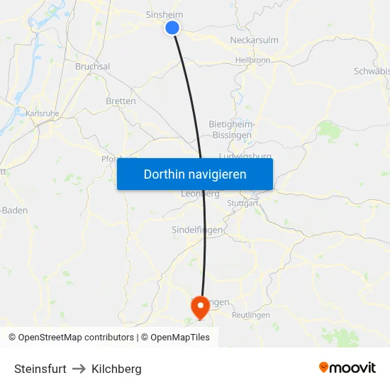 Steinsfurt to Kilchberg map