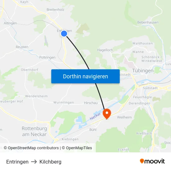 Entringen to Kilchberg map