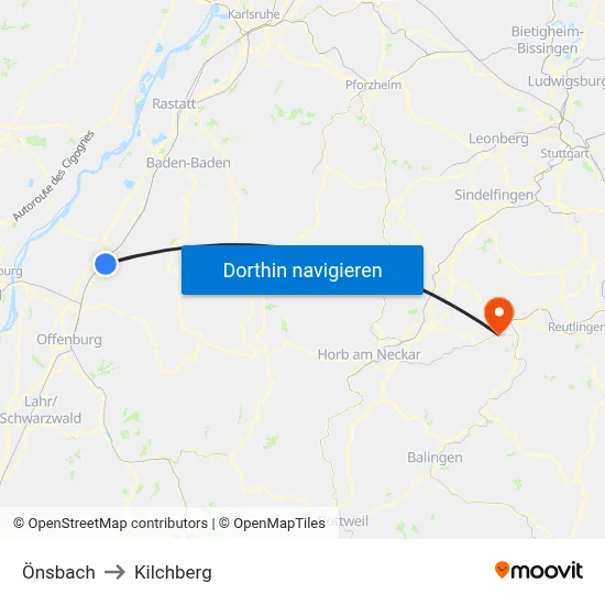 Önsbach to Kilchberg map
