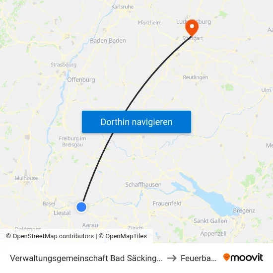 Verwaltungsgemeinschaft Bad Säckingen to Feuerbach map