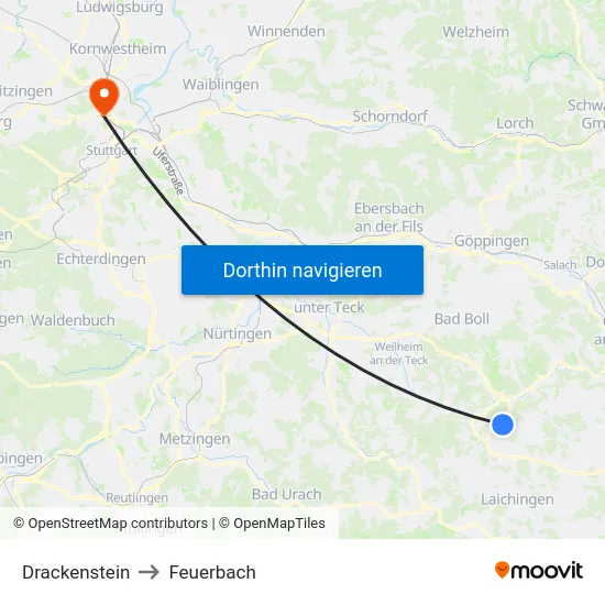 Drackenstein to Feuerbach map