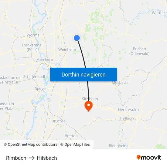Rimbach to Hilsbach map